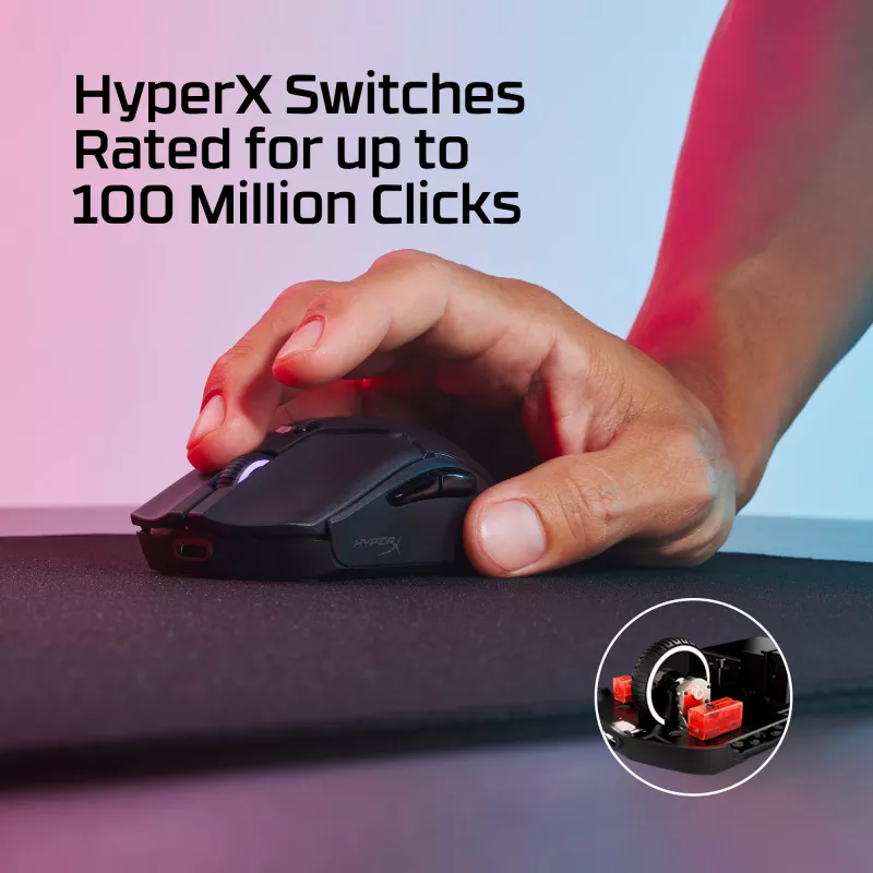 Ratón gaming inalámbrico HyperX Pulsefire Haste 2 Mini, negro