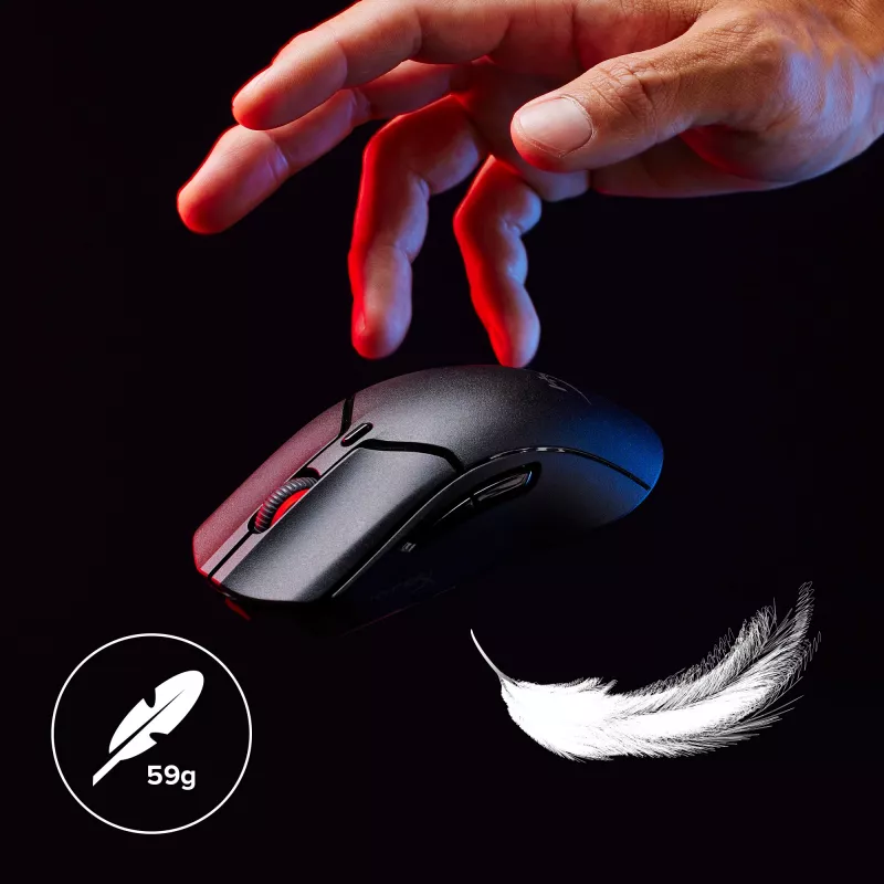 Ratón gaming inalámbrico HyperX Pulsefire Haste 2 Mini, negro