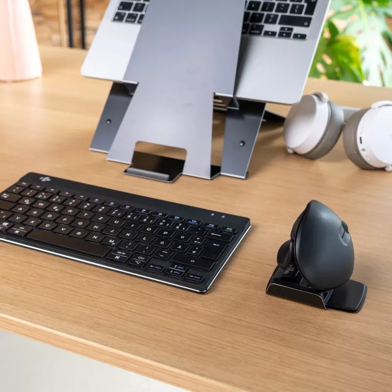 Ratón ergonómico R-Go Tools R-Go Twister, con software de pausas, ratón ambidiestro para ambas manos, plegable, Bluetooth y con cable