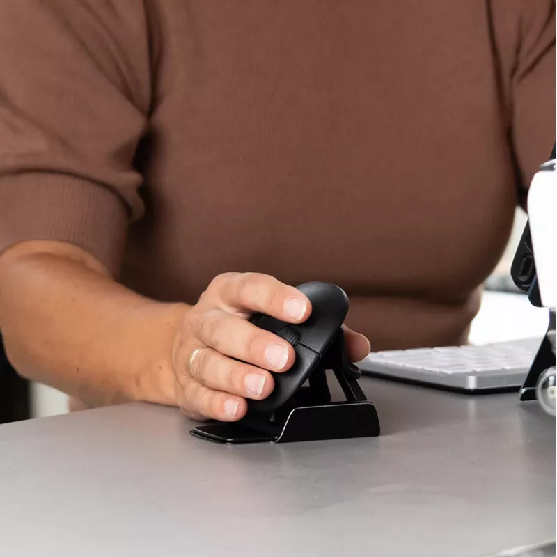 Ratón ergonómico R-Go Tools R-Go Twister, con software de pausas, ratón ambidiestro para ambas manos, plegable, Bluetooth y con cable