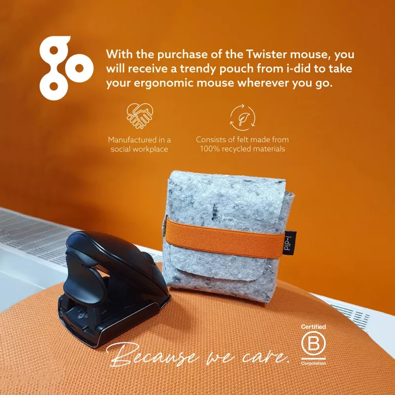 Ratón ergonómico R-Go Tools R-Go Twister, con software de pausas, ratón ambidiestro para ambas manos, plegable, Bluetooth y con cable