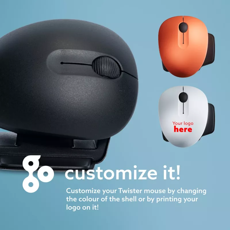 Ratón ergonómico R-Go Tools R-Go Twister, con software de pausas, ratón ambidiestro para ambas manos, plegable, Bluetooth y con cable