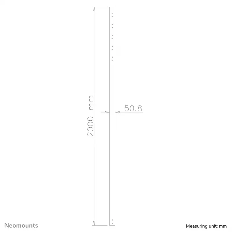 Neomounts FPMA-CP200 Negro Barra de extensión para soporte de techo de TV - h 200 cm