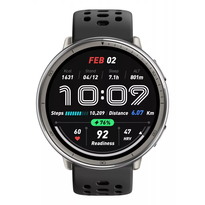 Amazfit W2433EU1N Smartwatch / Reloj deportivo 3,35 cm (1,32 pulgadas) AMOLED Digital 466 x 466 píxeles Pantalla táctil Plata