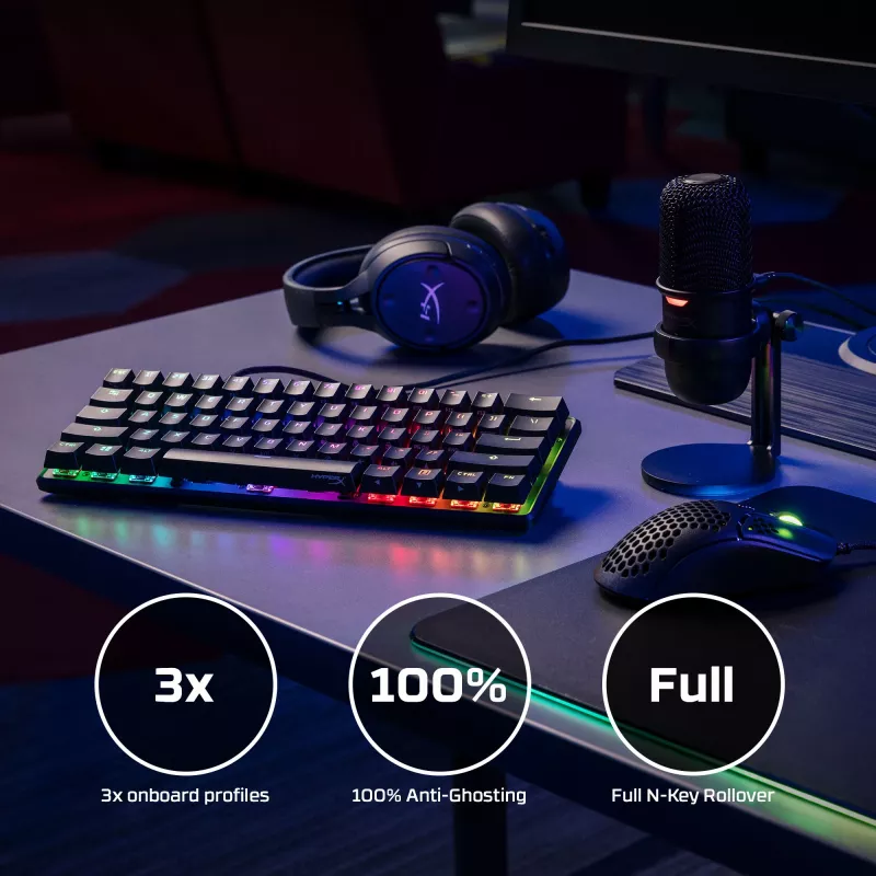 HyperX Alloy Origins 60 – Teclado gaming mecánico – HX Red (distribución US)