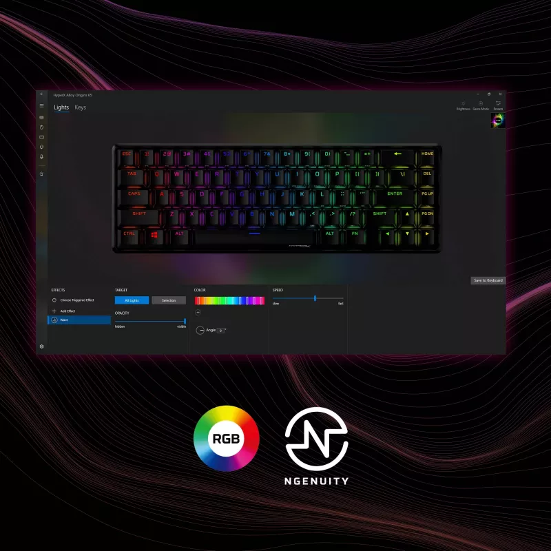 Teclado HyperX Alloy Origins 65 4P5D6AN#UUW, distribución nórdica
