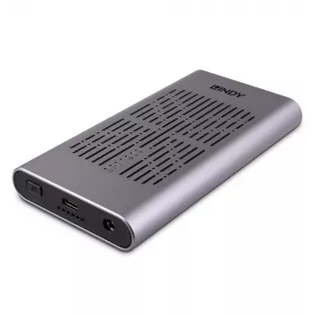 Caja para SSD M.2 NVMe dual Lindy USB 3.2 Gen 2x2 con función de clonación