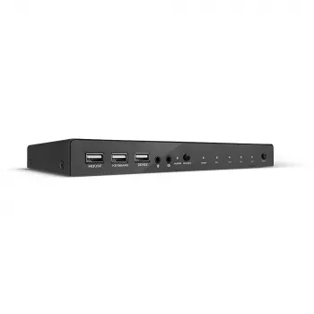 Conmutador KVM Lindy HDMI 18G USB 2.0 Audio 4 puertos 4K Ultra HD