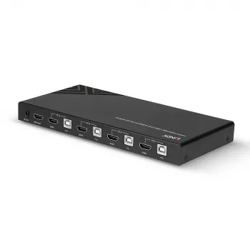 Conmutador KVM Lindy HDMI 18G USB 2.0 Audio 4 puertos 4K Ultra HD