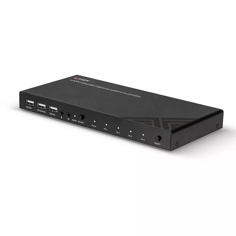 Conmutador KVM Lindy HDMI 18G USB 2.0 Audio 4 puertos 4K Ultra HD