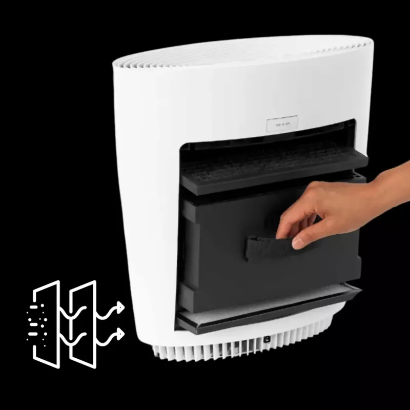Purificador de aire Stylies Pegasus para espacios de hasta 50 m², nivel de ruido 60 dB, potencia 30 W, blanco