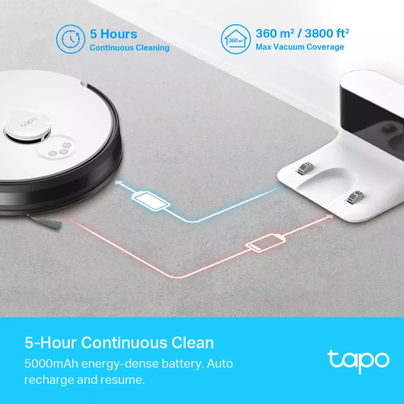 Robot aspirador y fregasuelos con navegación LiDAR TP-Link Tapo