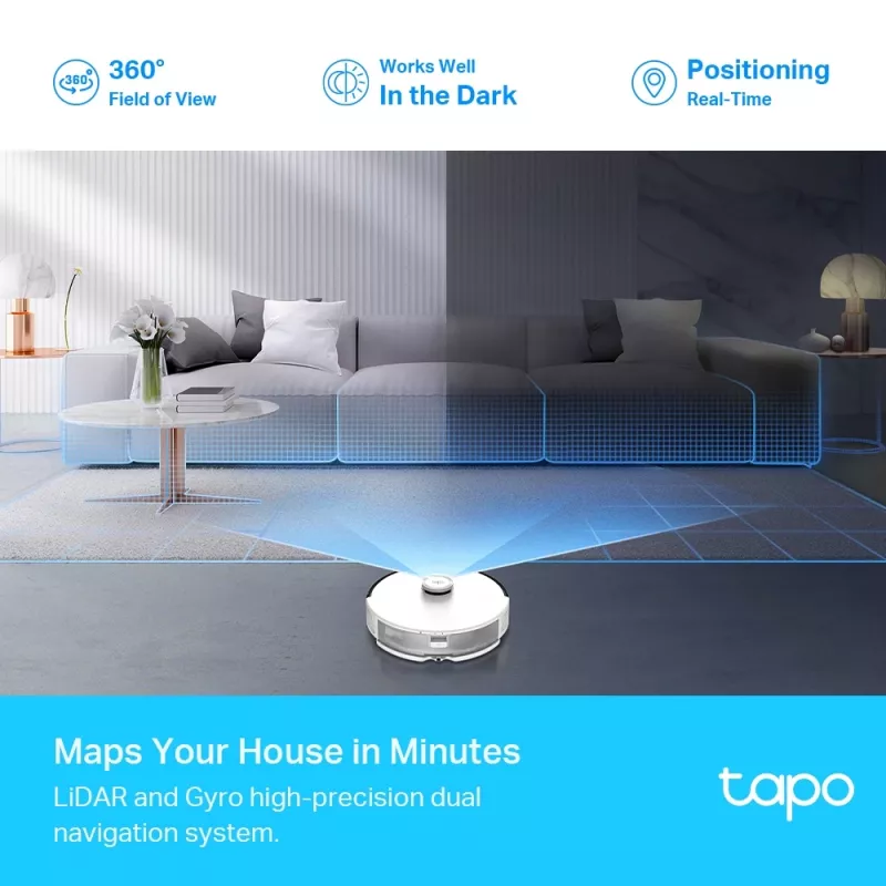 Robot aspirador y fregasuelos con navegación LiDAR TP-Link Tapo