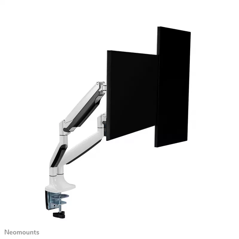 Soporte de monitor Neomounts NM-D750DWHITE 10-32 inch - brazo de gas, pinza de mesa/paso de mesa, 9 kg, 25,4 cm (10 inch), 81,3 cm (32 inch), 100 x 100 mm, blanco