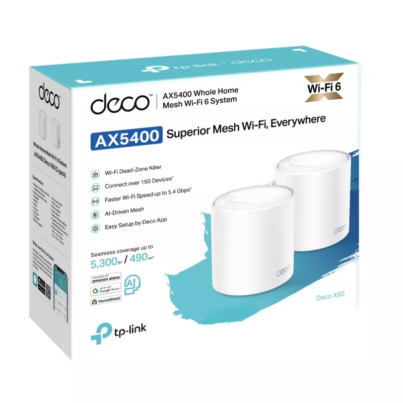 Sistema Mesh Wi-Fi 6 para todo el hogar TP-Link AX3000, pack de 2