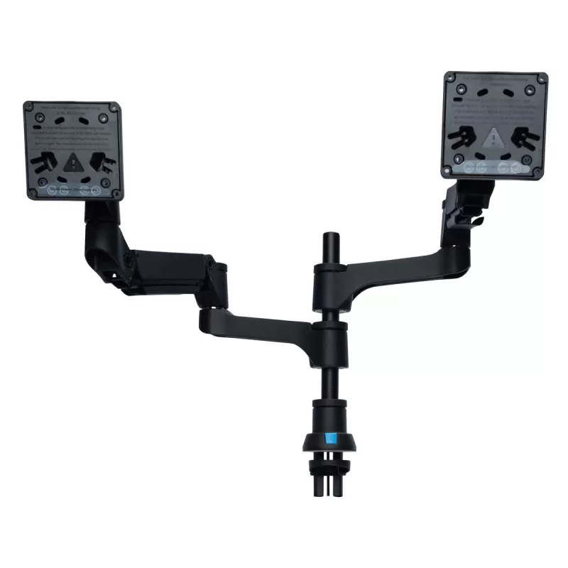 Soporte para monitor R-Go Tools R-Go Caparo Dual, para dos monitores, altura ajustable con resorte de gas, capacidad de carga 3-9 kg, 100% circular, negro