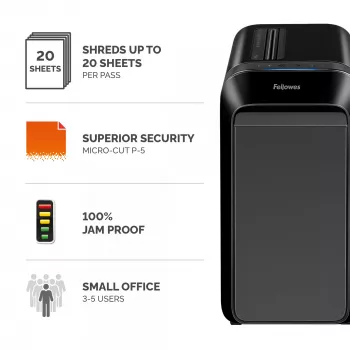 Destructora de documentos Fellowes LX Series 5050401 microcorte 65 dB negra