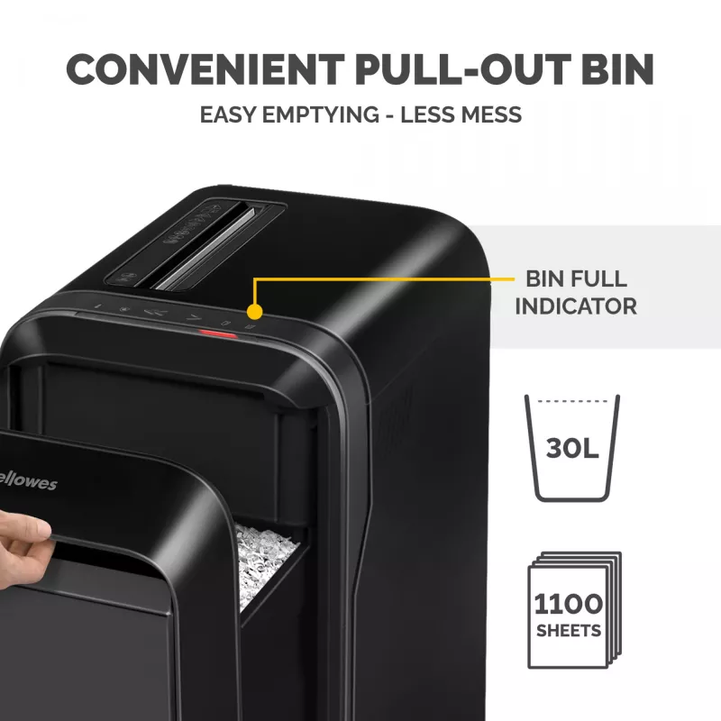 Fellowes Powershred LX221 5050401 destructora de papel de microcorte, P-5, 20 hojas, 2 x 12 mm, 30 l, 70 dB, negra