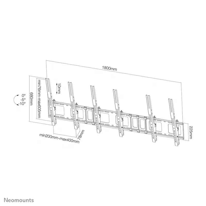 Neomounts NS-WMB300PSchwarz soporte de pared para menú 40-52 pulgadas – inclinable – vertical