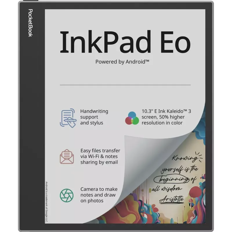 Lector de libros electrónicos PocketBook InkPad Eo 10,3 pulgadas 64 GB Wi‑Fi — 10,3 pulgadas E Ink Kaleido, pantalla táctil, MicroSD