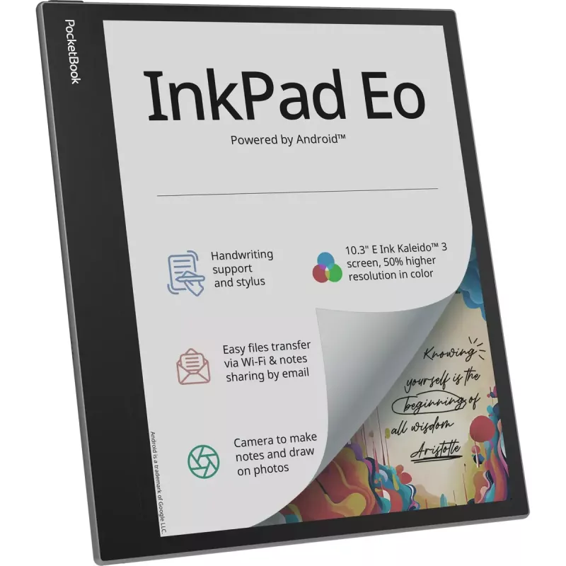 Lector de libros electrónicos PocketBook InkPad Eo 10,3 pulgadas 64 GB Wi‑Fi — 10,3 pulgadas E Ink Kaleido, pantalla táctil, MicroSD