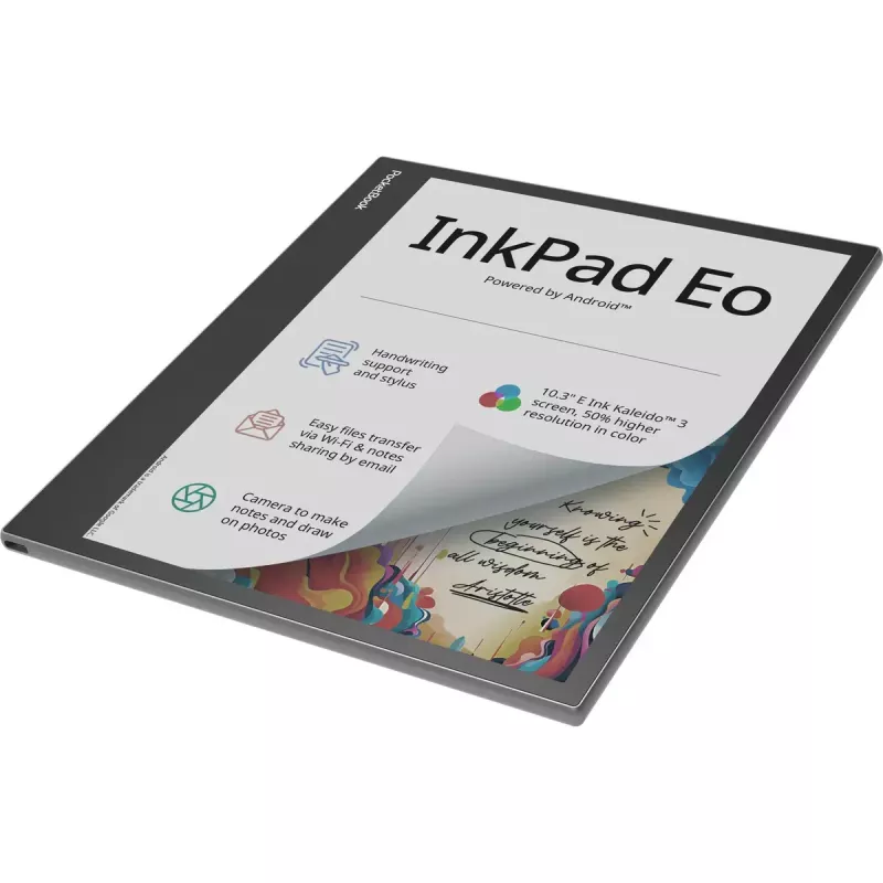 Lector de libros electrónicos PocketBook InkPad Eo 10,3 pulgadas 64 GB Wi‑Fi — 10,3 pulgadas E Ink Kaleido, pantalla táctil, MicroSD
