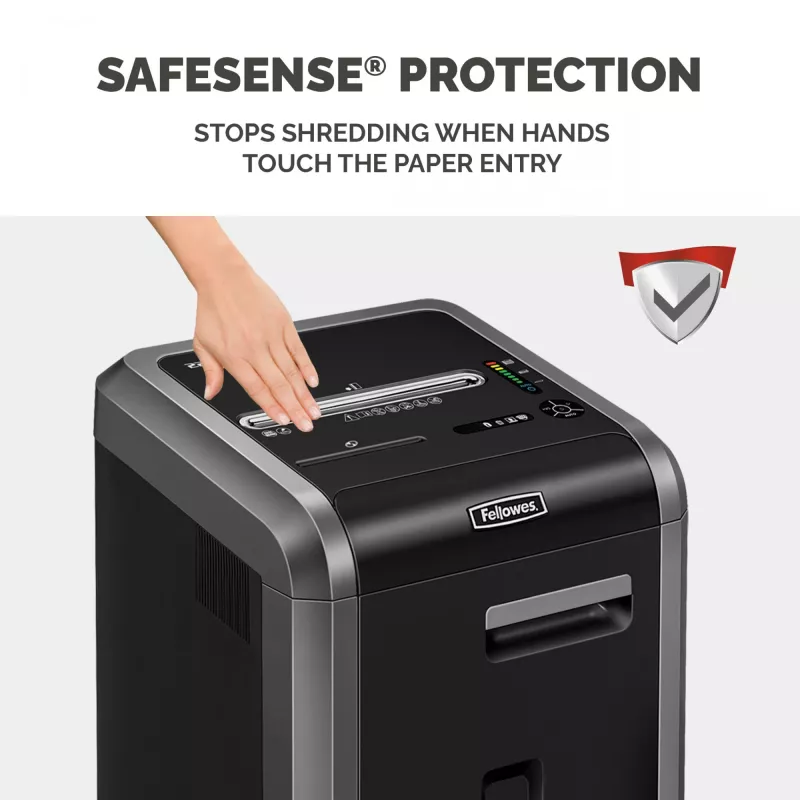 Destructora de documentos Fellowes 225Ci 24 hojas destructora de corte en partículas con recipiente de 60 litros, alto nivel de seguridad P4