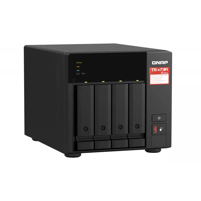 QNAP TS-473A NAS Torre Ryzen Embedded V1500B 8 GB DDR4 0 TB QNAP Turbo System negro