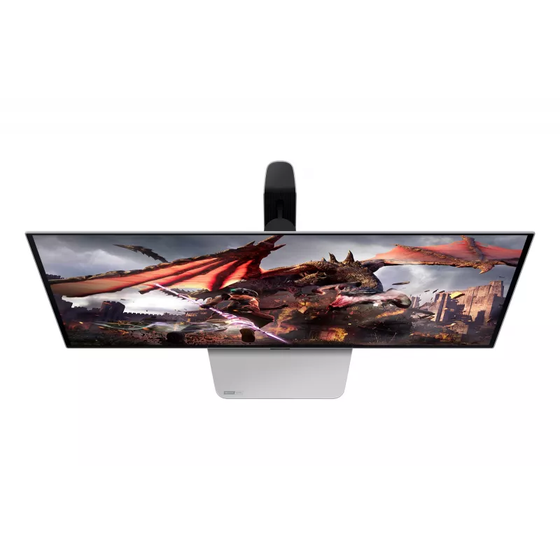Samsung Odyssey OLED G8 G80SD LS32DG802SUXDU monitor gaming, 32 pulgadas (81,3 cm) OLED, 4K UHD 3840 x 2160, 240 Hz, 0,03 ms, HDR10, 2x HDMI, DisplayPort, hub USB 3.0, altura ajustable, pivote, plateado