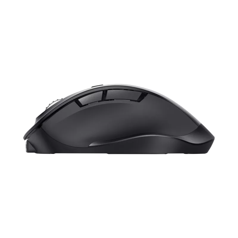 TRUST Fyda Office ratón inalámbrico ergonómico para diestros – RF + Bluetooth 5.2 – óptico 2400 DPI – 6 botones – negro