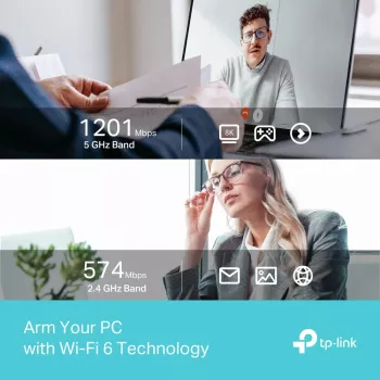 Adaptador USB Wi-Fi inalámbrico TP-LINK Archer TX35U PLUS — Wi-Fi 6 Doble banda 1201 Mbit/s, alimentado por USB, negro