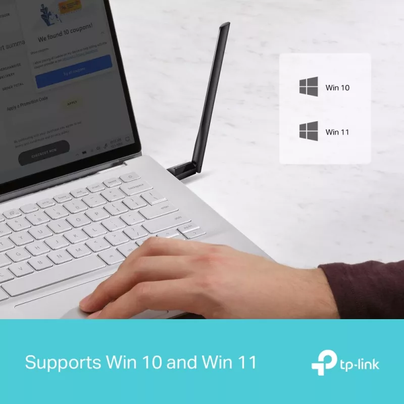Adaptador USB Wi-Fi inalámbrico TP-LINK Archer TX35U PLUS — Wi-Fi 6 Doble banda 1201 Mbit/s, alimentado por USB, negro