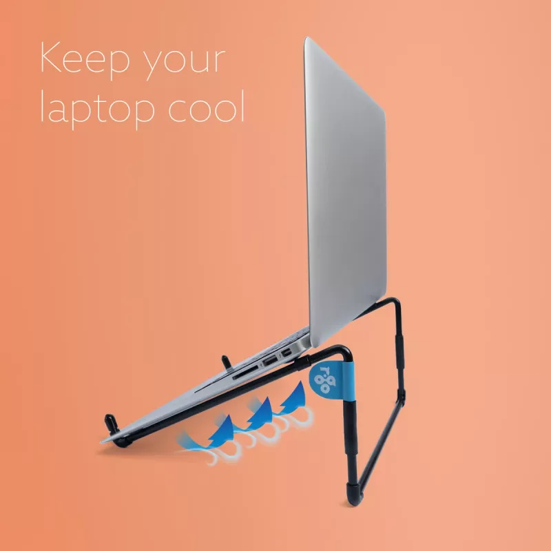 R-Go Tools Soporte para portátil R-Go Steel Travel, ergonómico y plegable, apto para portátiles de 10-22 inch, negro