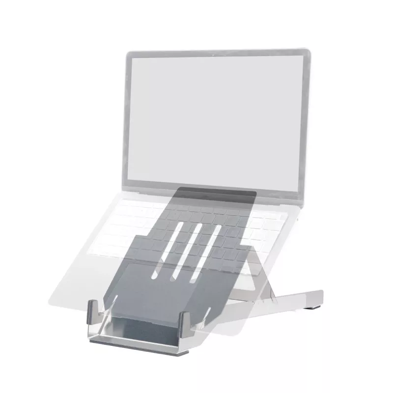 R-Go Tools Soporte para portátil R-Go Riser Basic, elevador de portátil plegable y ajustable, aluminio, plateado