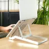 R-Go Tools Soporte para portátil R-Go Riser Basic, elevador de portátil plegable y ajustable, aluminio, plateado