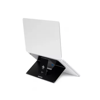 R-Go Tools Soporte para portátil R-Go Riser Attachable, ajustable, integrado en tu portátil, aluminio, negro