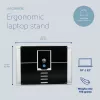 R-Go Tools Soporte para portátil R-Go Riser Attachable, ajustable, integrado en tu portátil, aluminio, negro