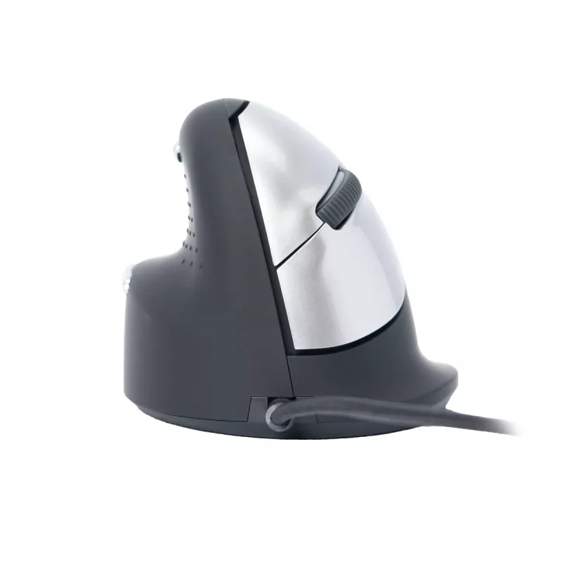 R-Go Tools Ratón ergonómico R-Go HE Break con software de pausas, grande (tamaño de mano ≥ 185 mm), para zurdos, con cable, negro