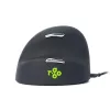 R-Go Tools Ratón ergonómico R-Go HE Break con software de pausas, grande (tamaño de mano ≥ 185 mm), para zurdos, con cable, negro