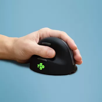 R-Go Tools Ratón ergonómico R-Go HE Break con software de pausas, mediano (tamaño de mano 165-185 mm), para zurdos, Bluetooth, negro