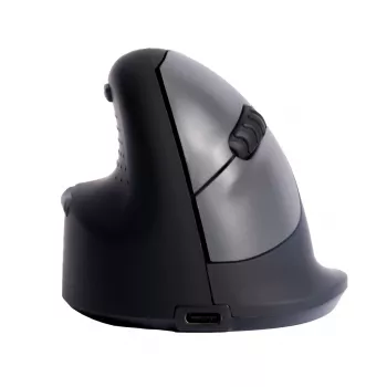 R-Go Tools Ratón ergonómico R-Go HE Break con software de pausas, mediano (tamaño de mano 165-185 mm), para zurdos, Bluetooth, negro
