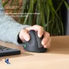 R-Go Tools Ratón ergonómico R-Go HE Break con software de pausas, mediano (tamaño de mano 165-185 mm), para zurdos, Bluetooth, negro