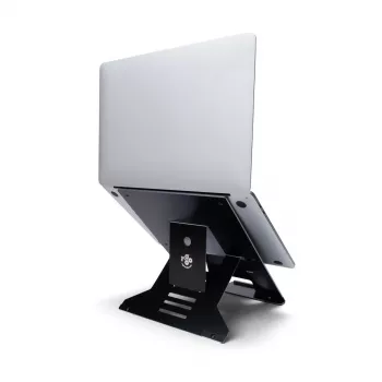 R-Go Tools Soporte para portátil R-Go Riser Document, soporte ergonómico, plegable y ajustable con sujeta documentos, negro
