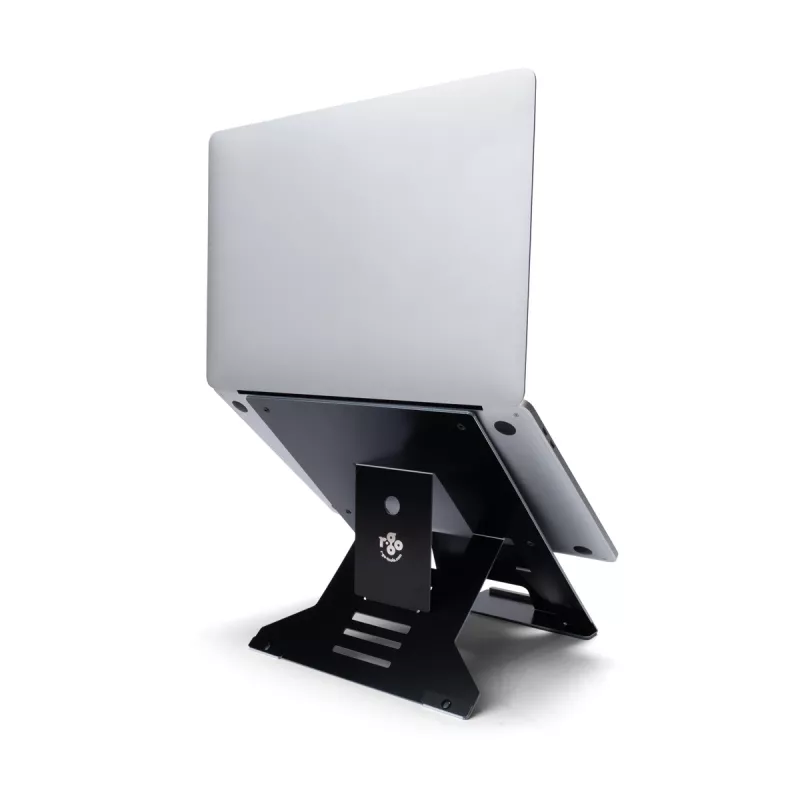 R-Go Tools Soporte para portátil R-Go Riser Document, soporte ergonómico, plegable y ajustable con sujeta documentos, negro