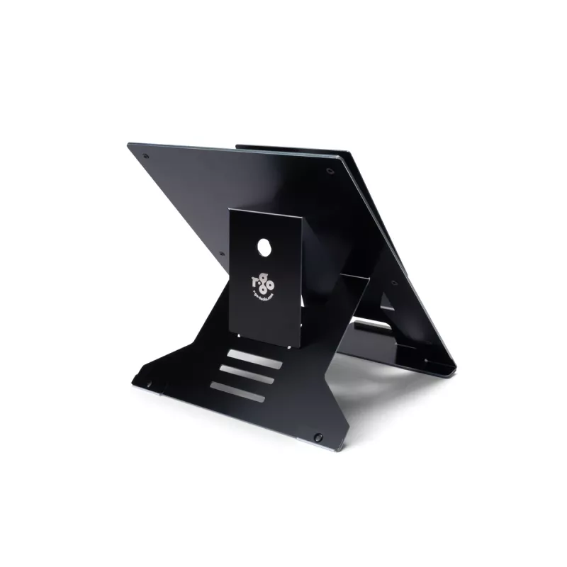 R-Go Tools Soporte para portátil R-Go Riser Document, soporte ergonómico, plegable y ajustable con sujeta documentos, negro