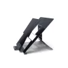 R-Go Tools Soporte para portátil R-Go Riser Document, soporte ergonómico, plegable y ajustable con sujeta documentos, negro