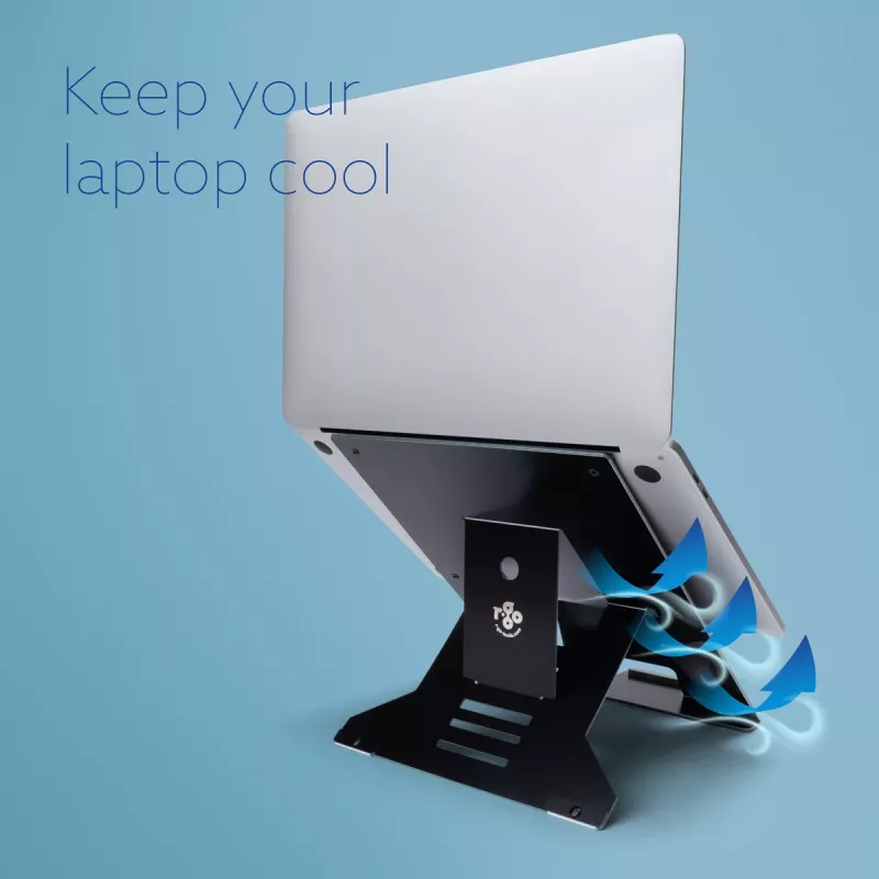 R-Go Tools Soporte para portátil R-Go Riser Document, soporte ergonómico, plegable y ajustable con sujeta documentos, negro