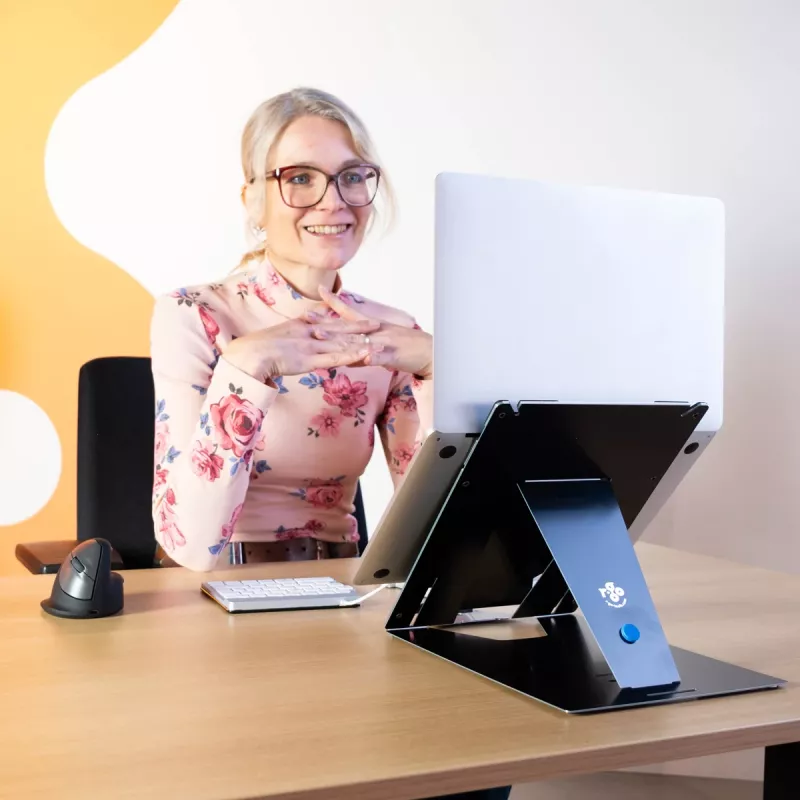 R-Go Tools Soporte para tablet y portátil R-Go Riser Duo, apto para pantallas de 10–22