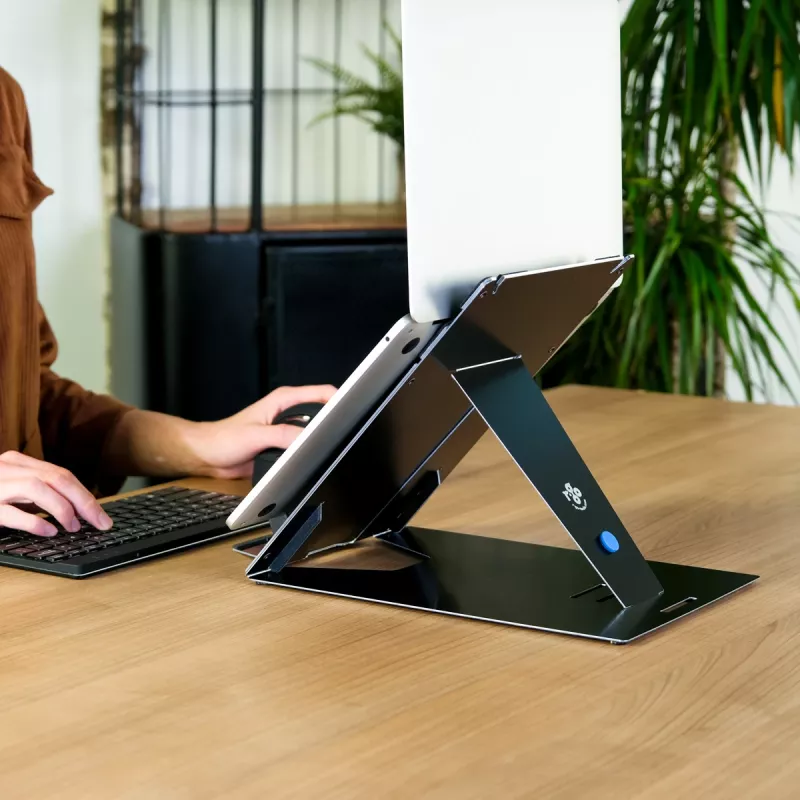 R-Go Tools Soporte para tablet y portátil R-Go Riser Duo, apto para pantallas de 10–22