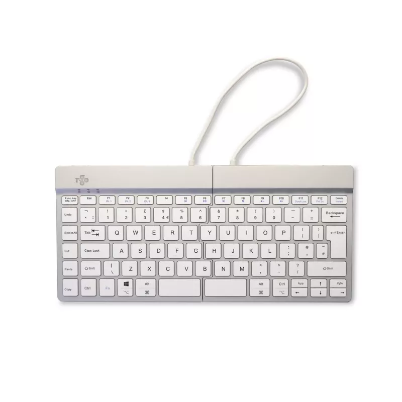 R-Go Tools Split Break RGOSBUKWLWH teclado inalámbrico, distribución UK, blanco